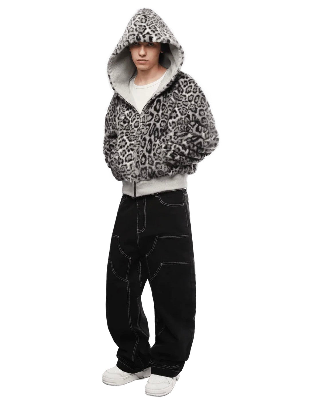 snow leopard zip-up