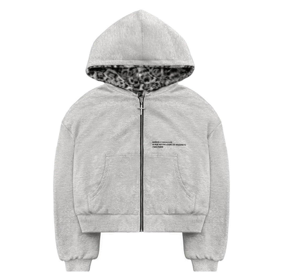 snow leopard zip-up