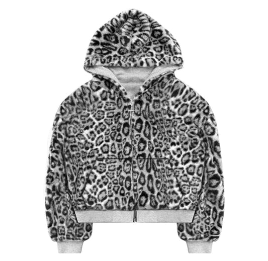 snow leopard zip-up